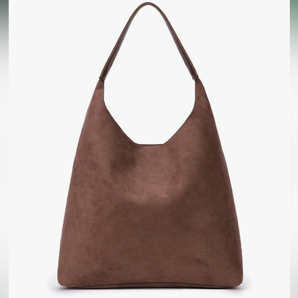 Chocolate Brown Faux Suede Tote Bag NWOT